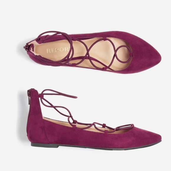 Report Shoes - Report flats, size 9, Plum color